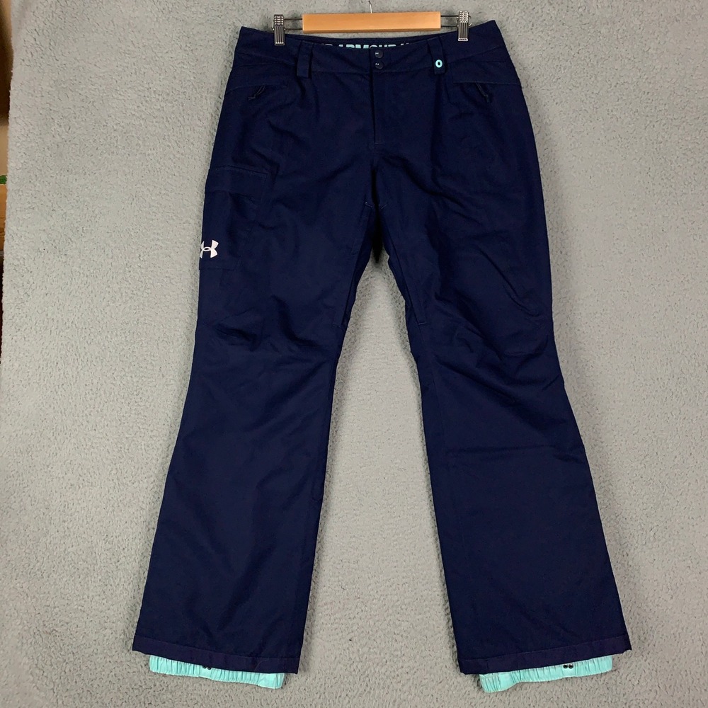 Under Armour Chutes Insulated Pants Womens Medium M Navy Ski Snowboard Infrared